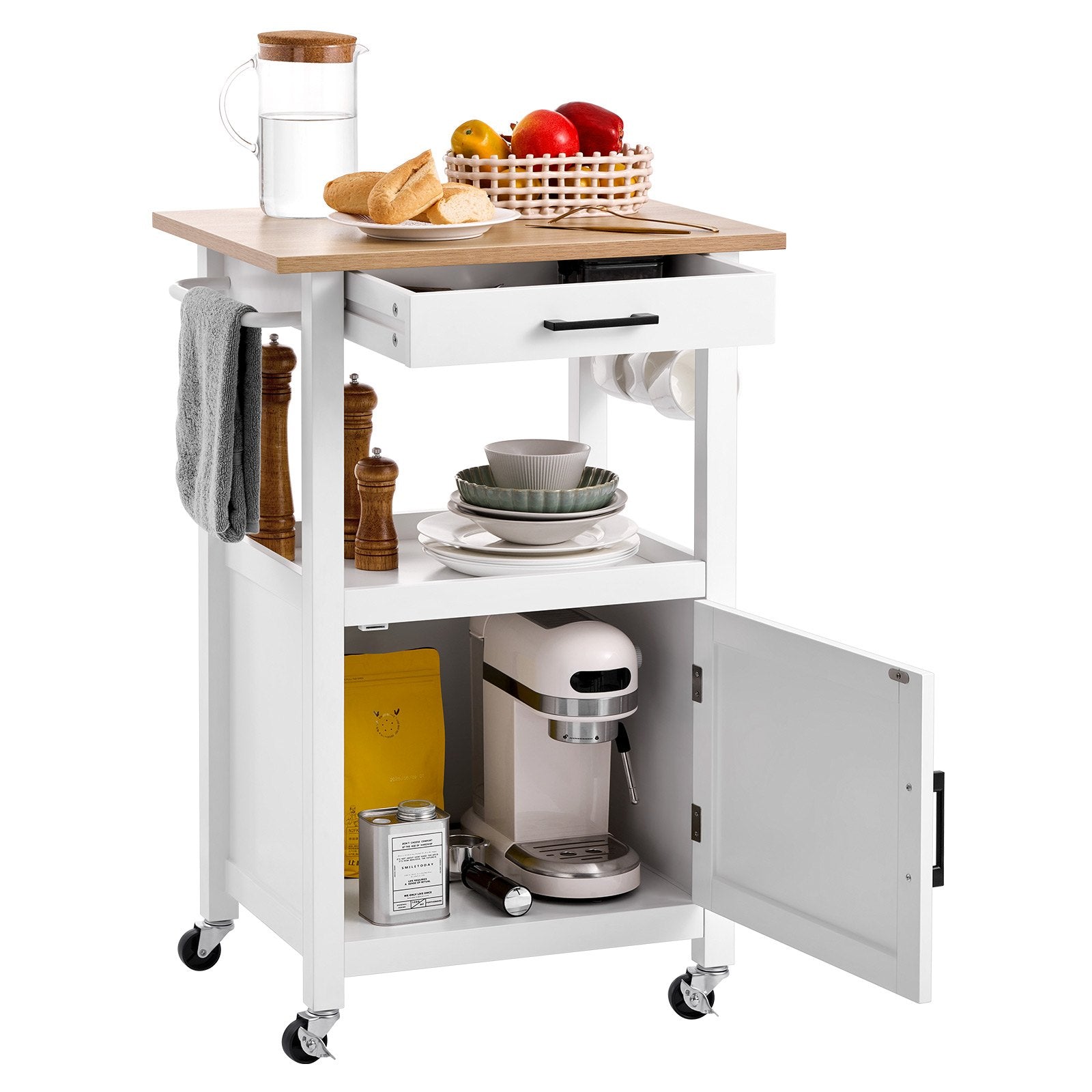 26" 2 Tier Mobile Breakfast Bar
