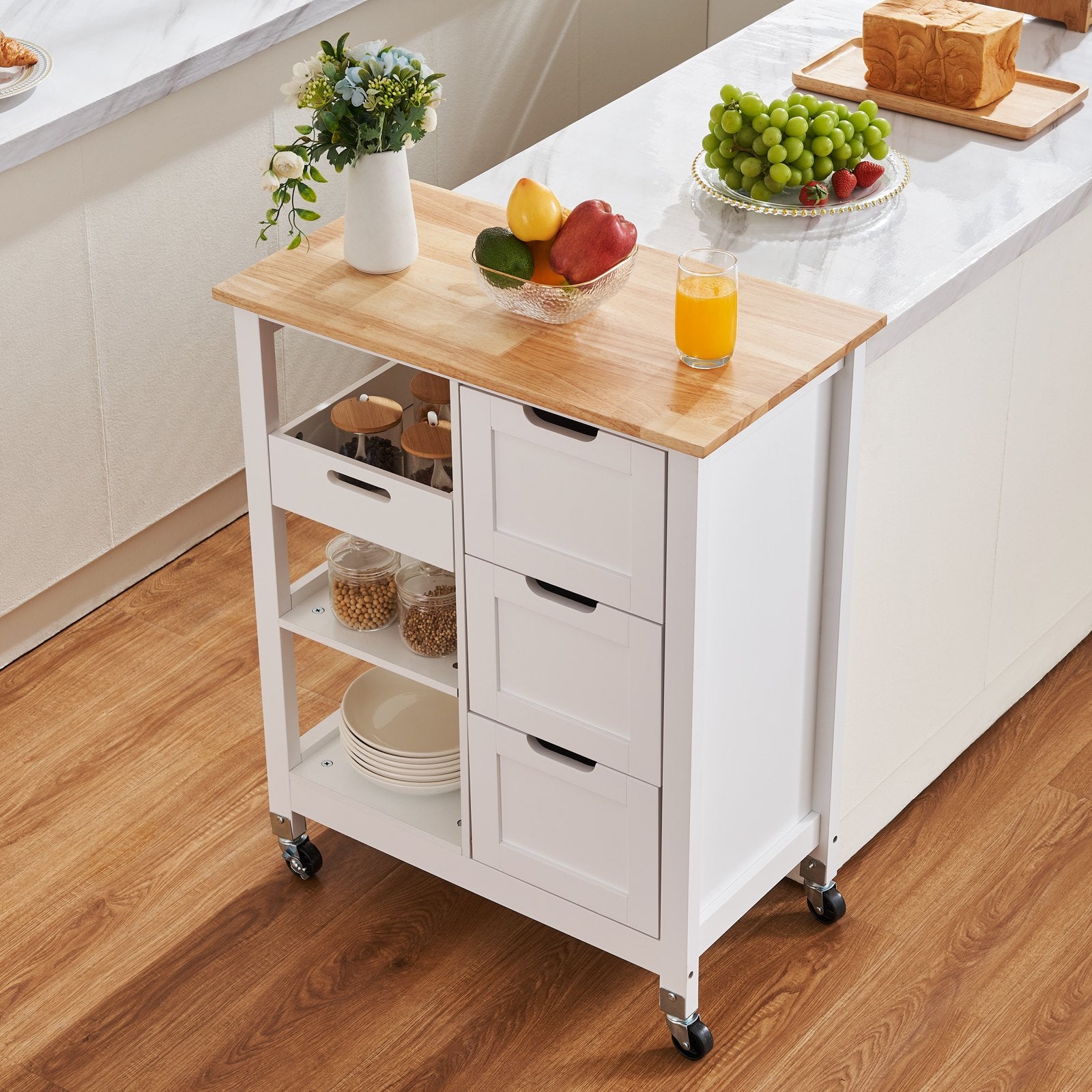 26" 3 Tier Mobile Breakfast Bar