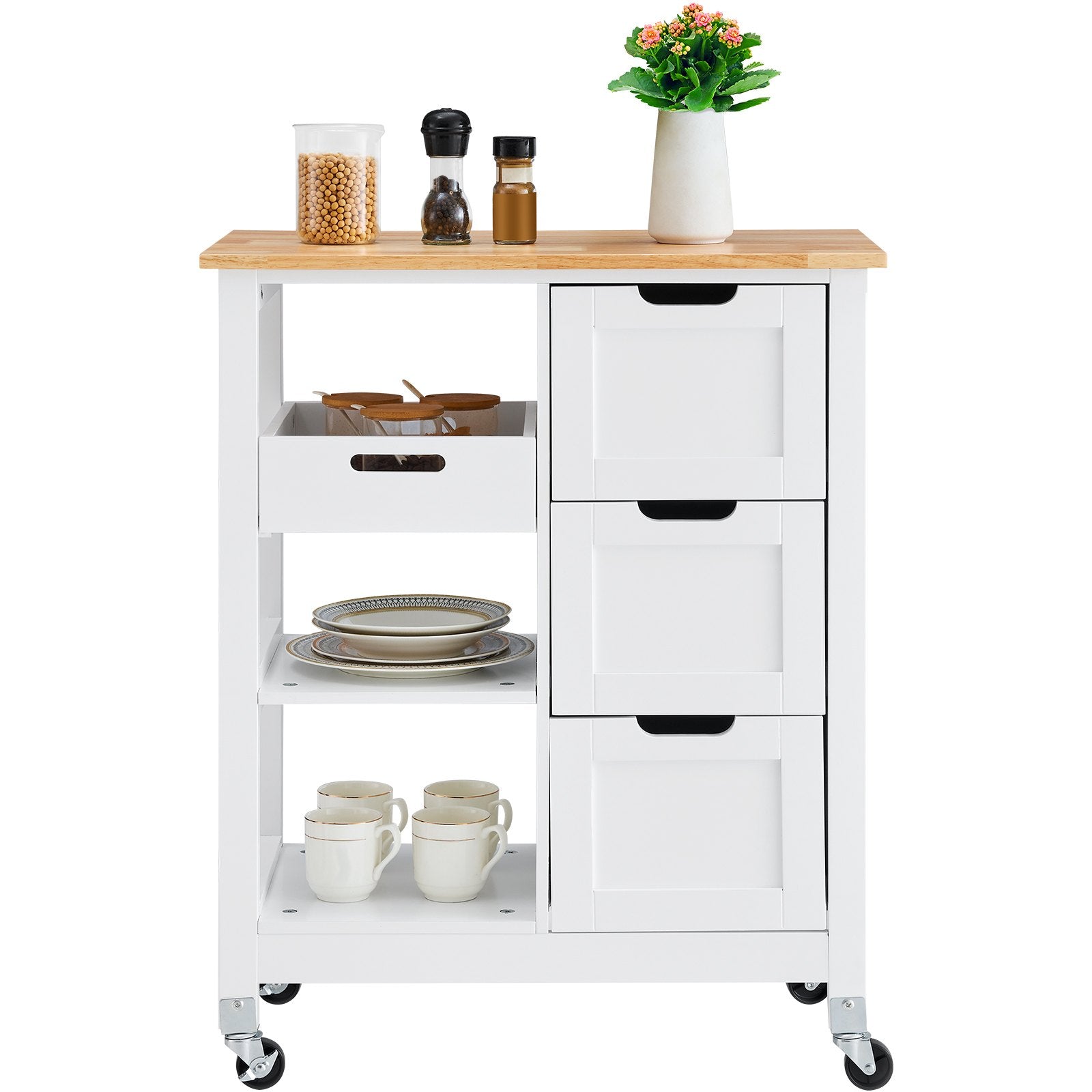 26" 3 Tier Mobile Breakfast Bar