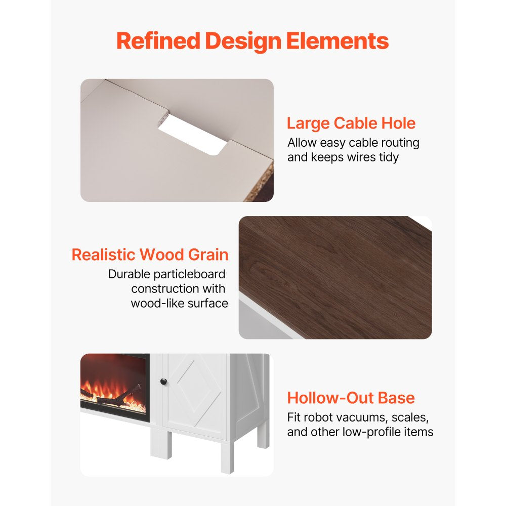 EcoHeat 60 in. Electric Fireplace in 90 in. Traditional farmhouse Entertainment Center