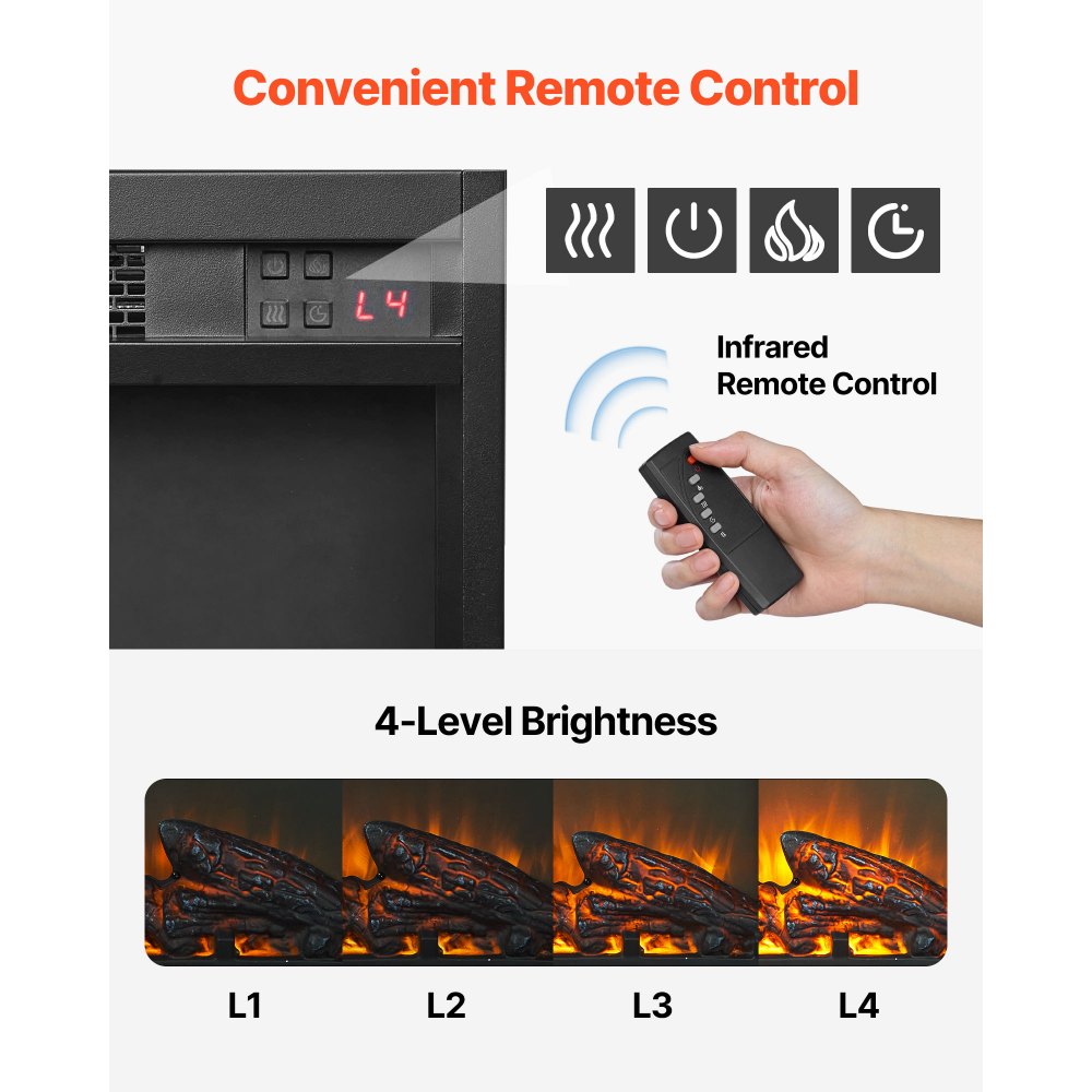 EcoHeat 18 in. Fireplace in 48 in. Round traditional Farmhouse Style Entertainment Center