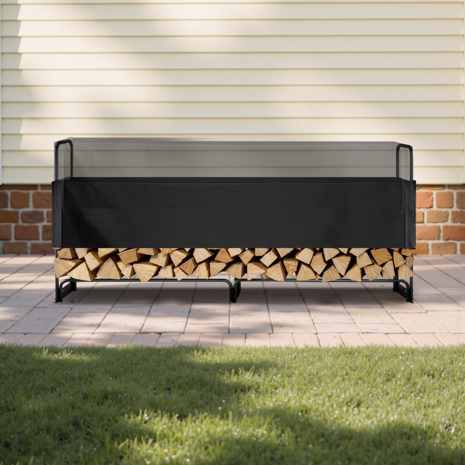 9.5'x3.5' Firewood Rack w/Cover