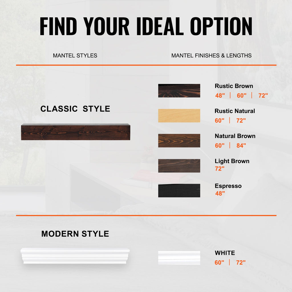 EcoHeat 60 in. Floating Mantel Shelf