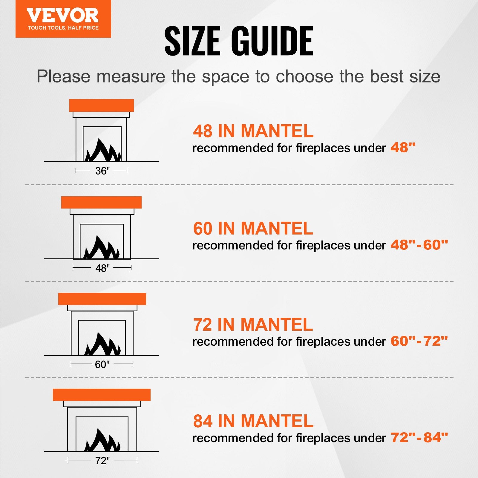 EcoHeat 72 in. Floating Mantel