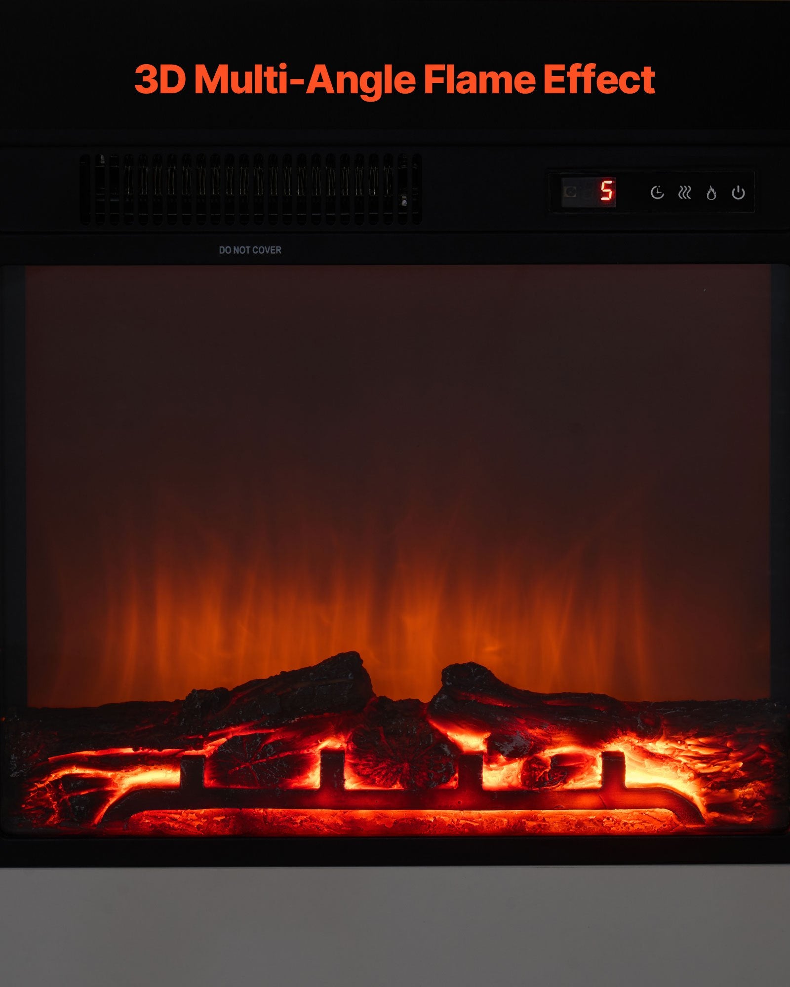 EcoHeat Bedroom Freestanding Electric Fireplace with White Mantel and Remote