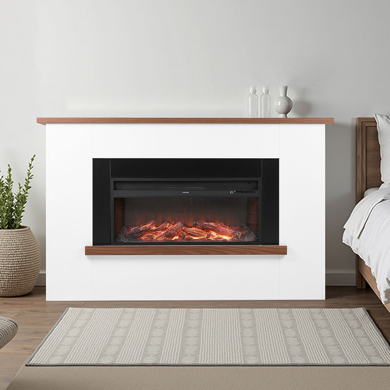 65" Electric Fireplace w/Mantel