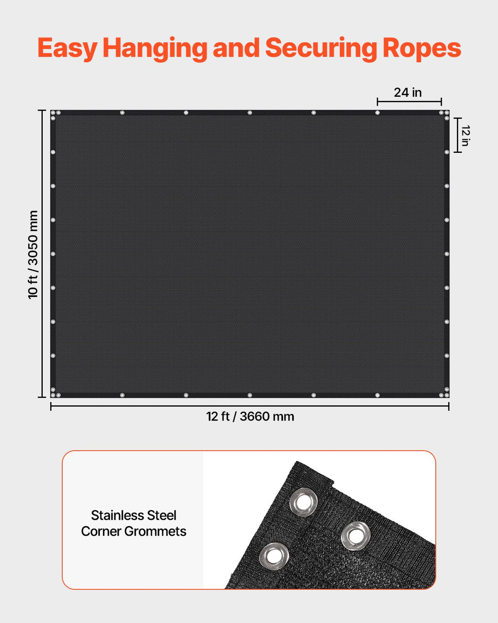 120' Outdoor Sun Shade Black