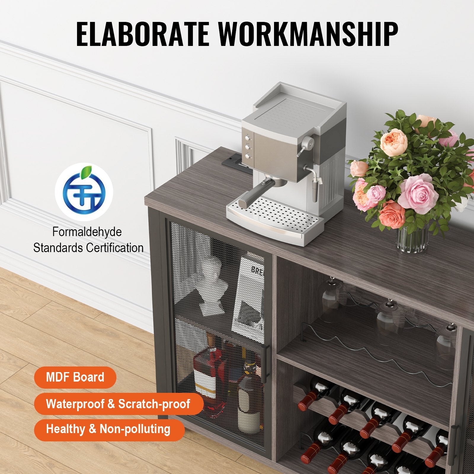 47-inch Caberet Style Liquor Console with Wine Rack