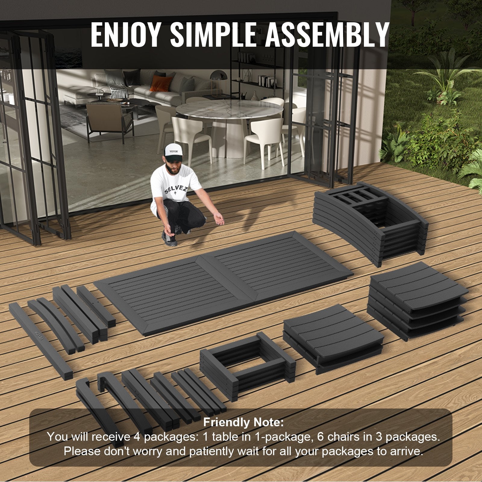 Breezee 7 Piece Recycled Composite Outdoor Dining Set