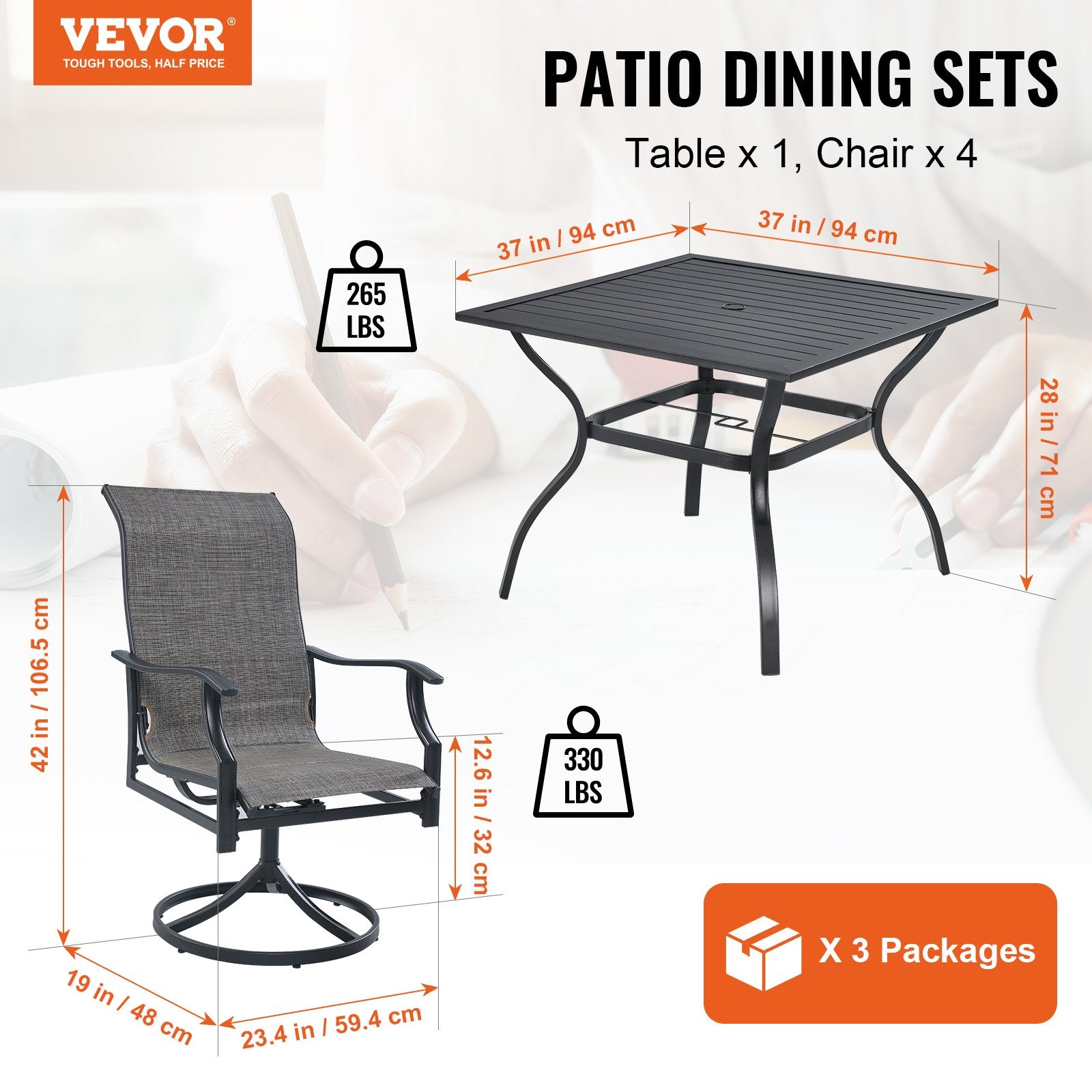 5 Piece Outdoor Dining Set