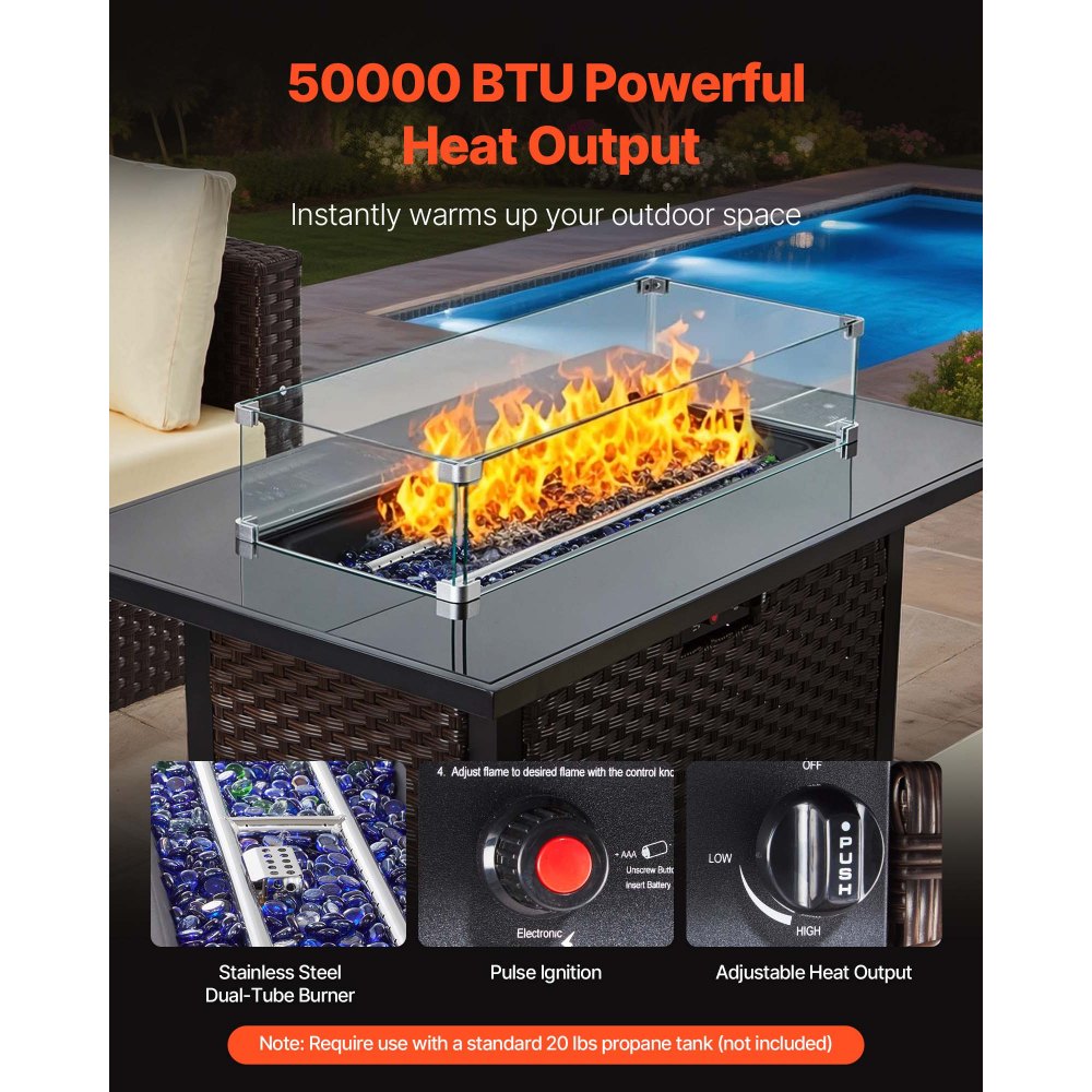 Breezee 6 Piece Recycled Composite Rattan Outdoor Conversational Set with Matching Firepit Table