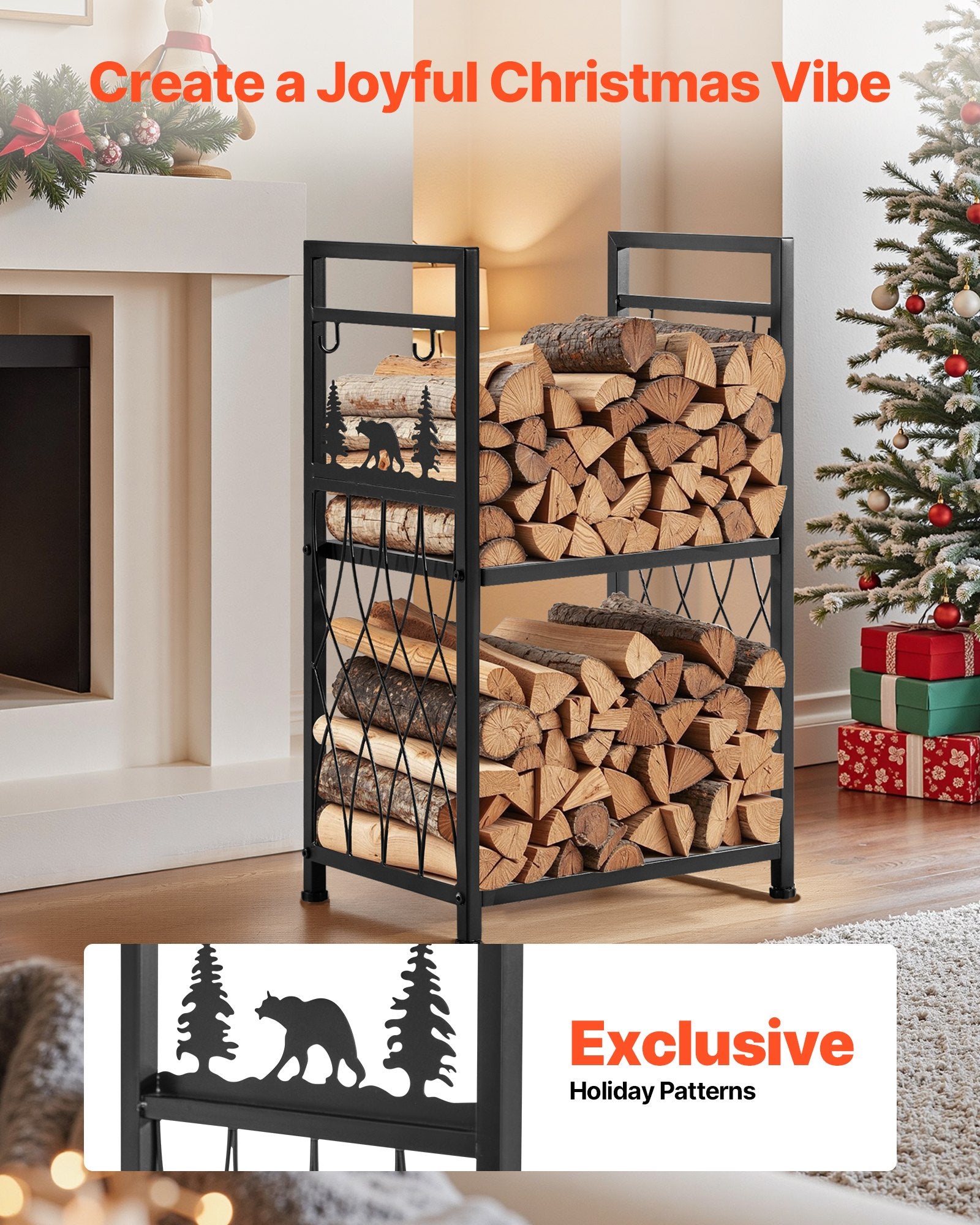 Coyote Valley Heavy Duty Firewood Rack With Tools