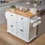 46" Premium Kitchen Island Mobile Cart