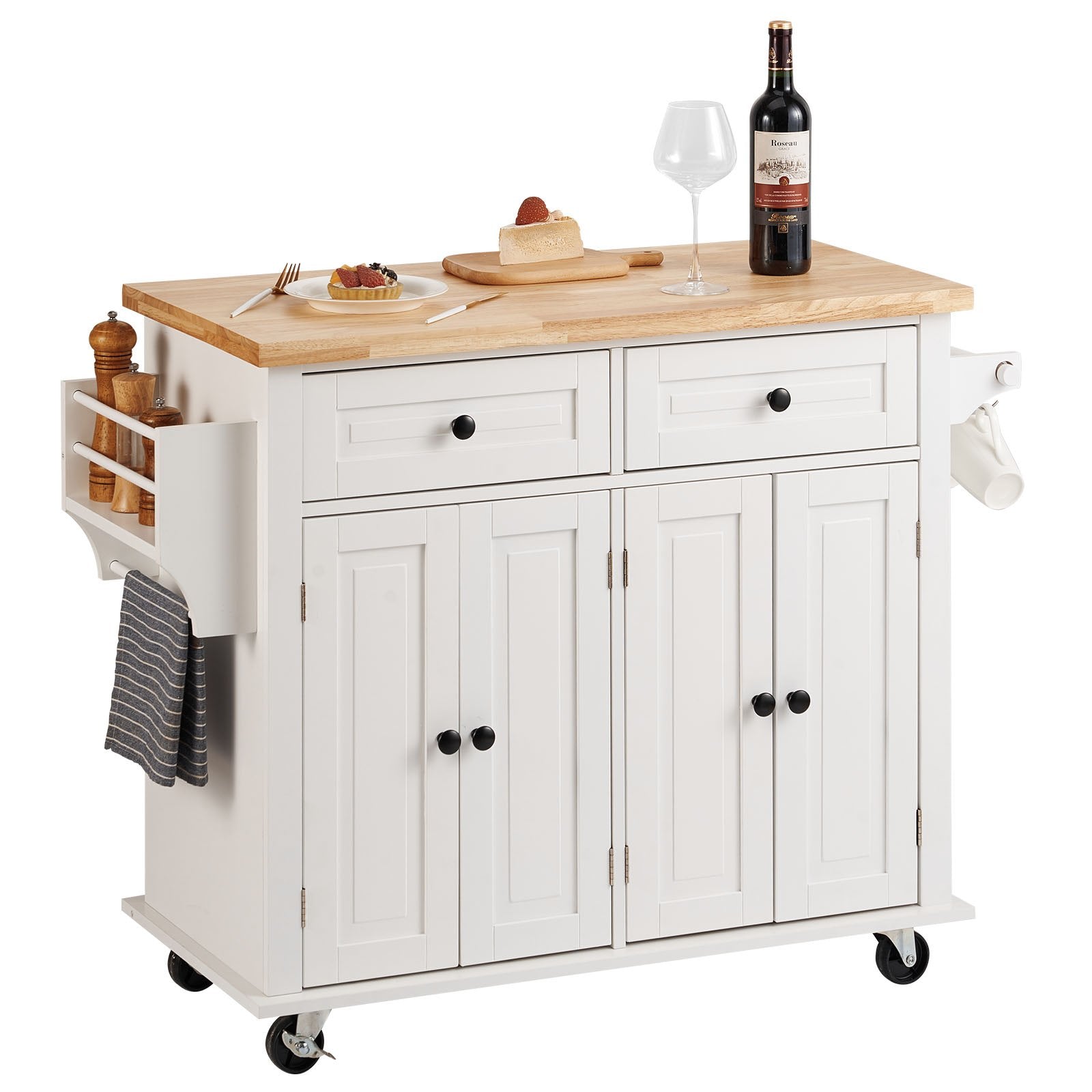 46" Premium Kitchen Island Mobile Cart
