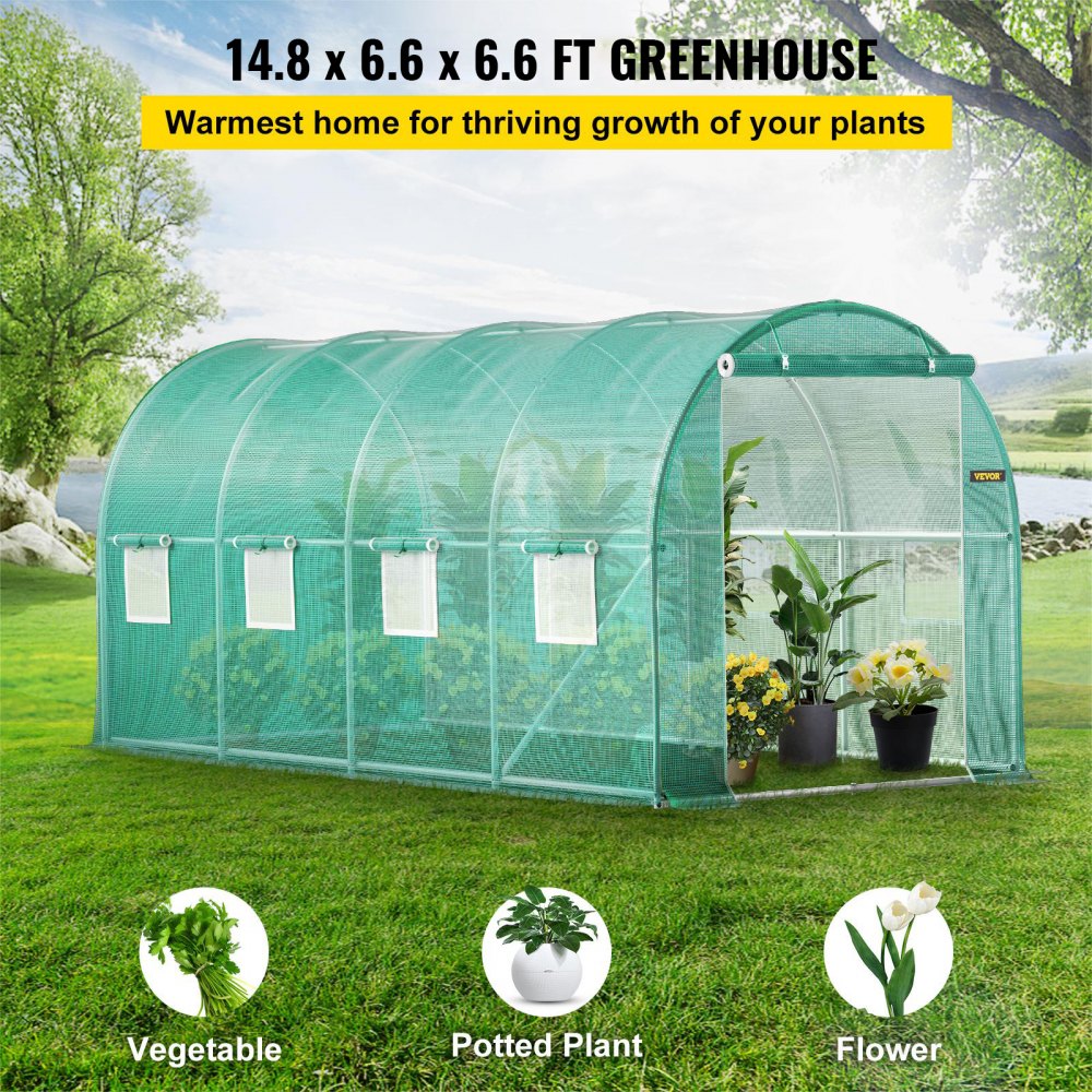 15'x7' Walk-In, Screened Greenhouse